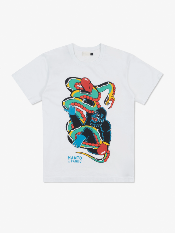 MANTO x Panku t-shirt STRUGGLE biały