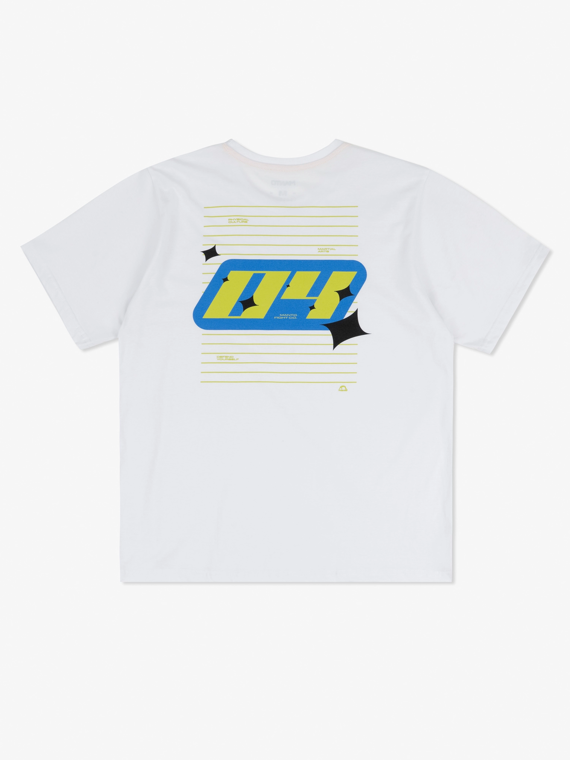 MANTO t-shirt RACING OVERSIZE biały