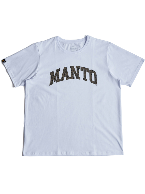 MANTO t-shirt VARSITY CAMO OVERSIZE biały