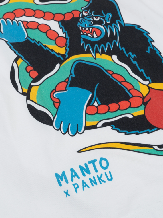 MANTO x Panku t-shirt STRUGGLE biały